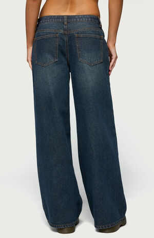 Heart Pockets Low Rise Baggy Jeans image number 3