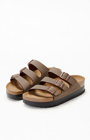 Women's Florida Platform Flex Vegan Leather Sandals Mocha image number 2