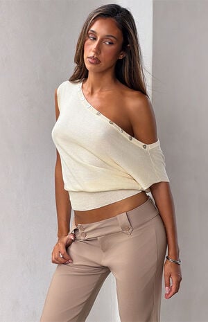 Tyla Asymmetrical Off-The-Shoulder Knit Top image number 3