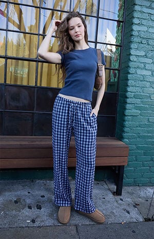 Blue Plaid Anastasia Baggy Pants image number 2
