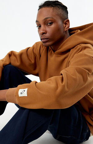 Brown Solid Hoodie image number 2