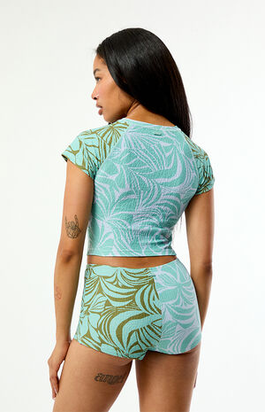 Printed Short Sleeve Cropped Rashguard image number 5