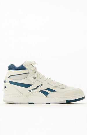 White & Blue BB4000 II Mid Basketball Shoes image number 1