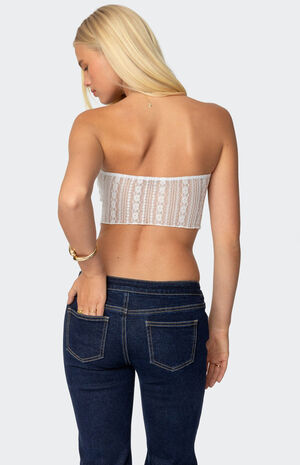 Sheer Lace&nbsp;Handkerchief Top image number 4