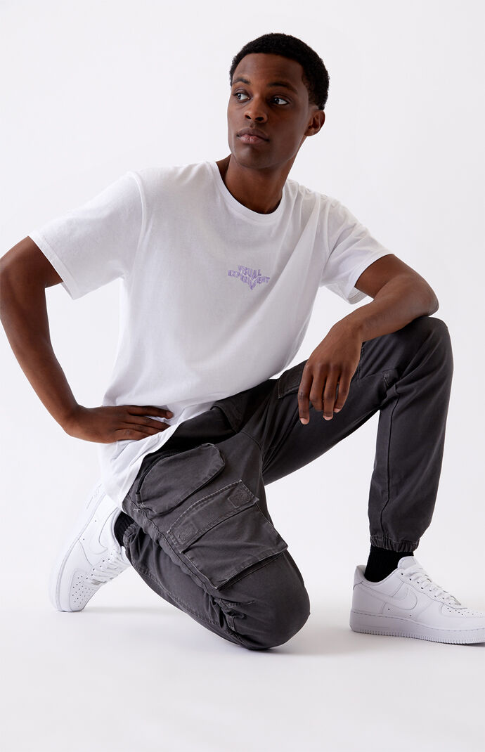 Gray Slim Cargo Jogger Pants