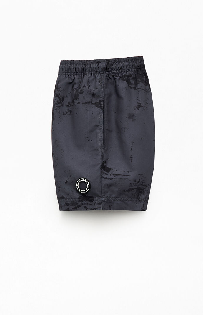 Pacsun Black Oil Dye 4.5" Swim Trunks