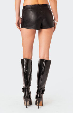 Wilde Lace Up Faux Leather Shorts image number 5