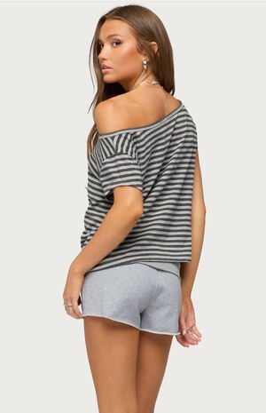 Chanelle Off-The-Shoulder Striped Top image number 3