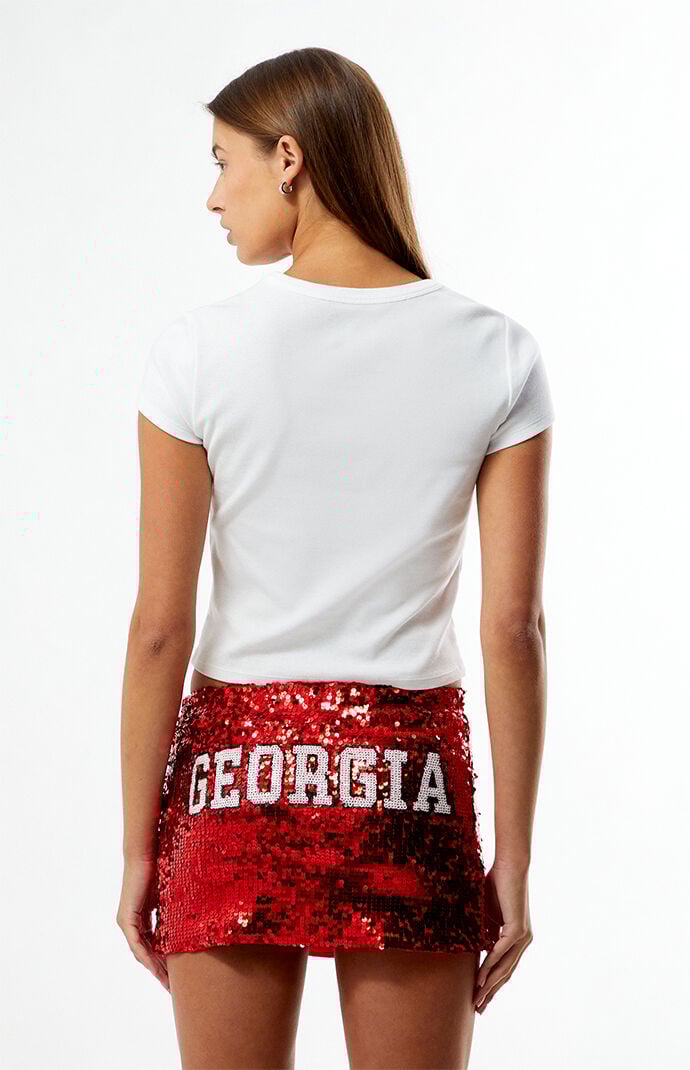 HYPE & VICE Georgia Bulldogs Sequin Mini Skirt