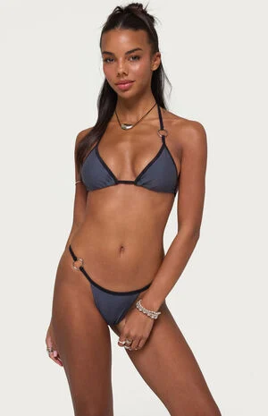 Kenni Ring Contrast Triangle Bikini Top image number 1