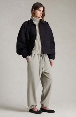 Women's Overdye Black Denim Shell Bomber Jacket image number 5