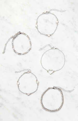 5 Pack Star & Chain Bracelets image number 1