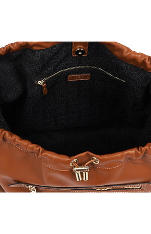 Cognac Vintage Chain Soft Hobo Bag image number 7