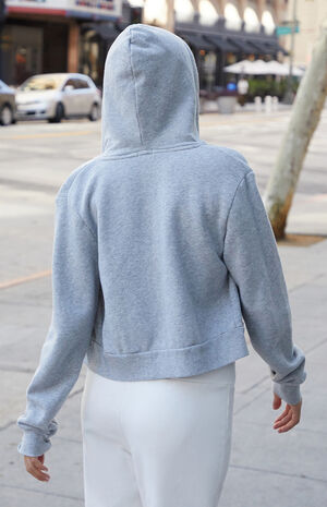 Silver Crystal Cropped Hoodie image number 4