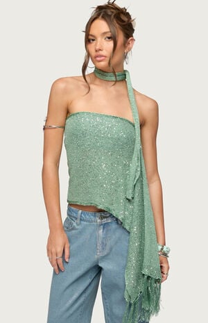 Two Piece Knit Scarf Top image number 1