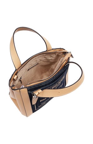 Dark Denim Arvin Buddha Motif Crossbody Tote Bag image number 7