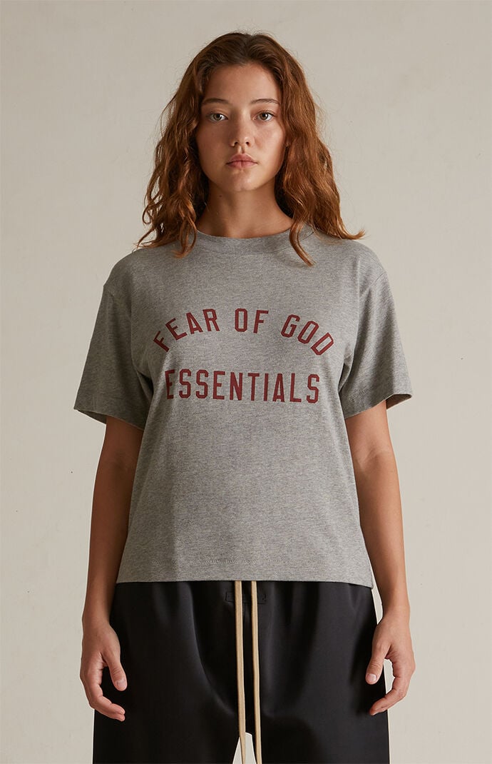 【FOG Essentials】 Dark Heather Oatmeal Crew Neck T-Shirt Fear of God Essentials Dark Heather Oatmeal Crew Neck T