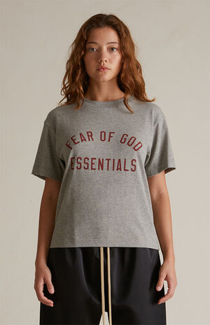 Women's Dark Heather Oatmeal Tri-Blend Crew Neck T-Shirt image number 2