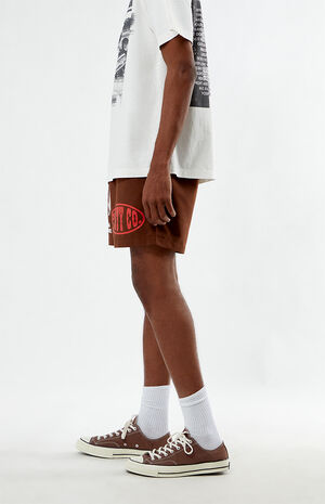 Post Malone Brown 4.5" Swim Trunks image number 3