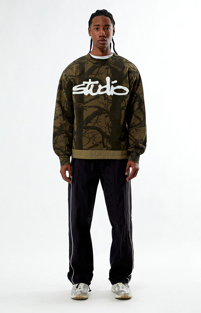 Studio by Supervsn Camo Script Crew Neck Sweatshirt