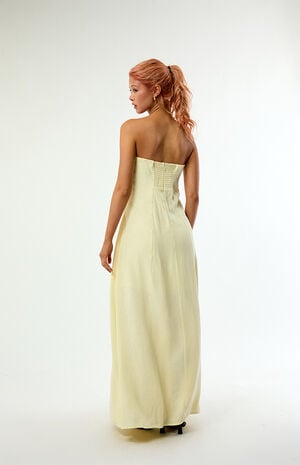 A-Line Strapless Maxi Dress image number 3