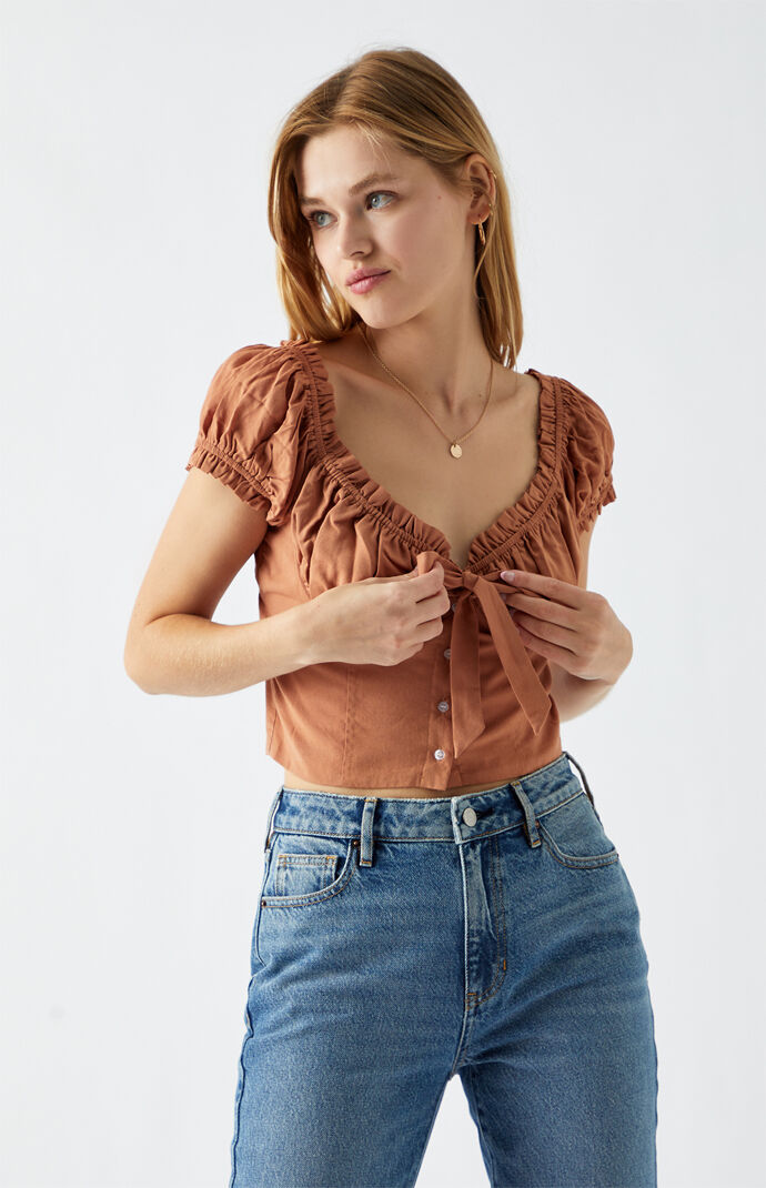 Tie Front Bustier Top