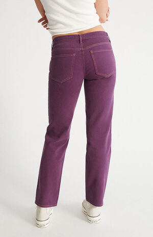 Eco Violet Low Rise Straight Leg Jeans image number 3