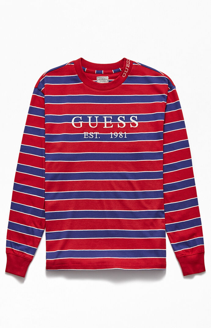 red guess shirt