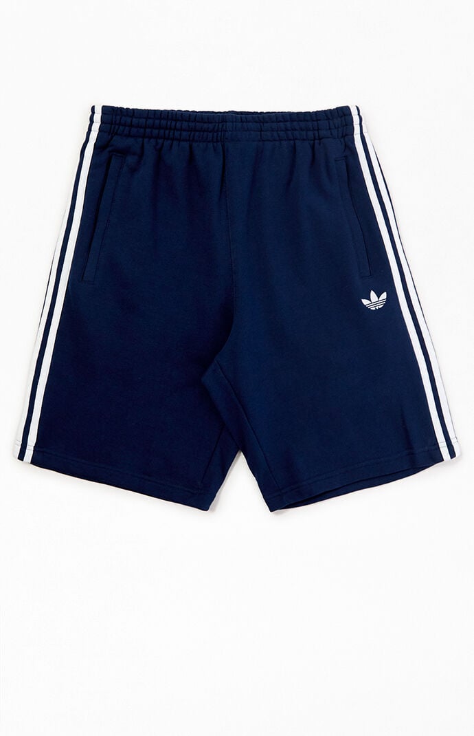 adidas Navy 3-Stripes Oversized Sweat Shorts