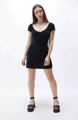 Tie Front Linen Mini Dress image number 2