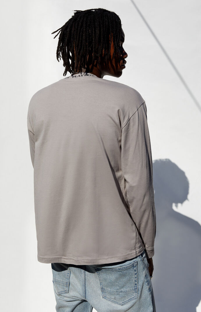 Playboy By Pacsun Collar Logo Long Sleeve T Shirt Pacsun