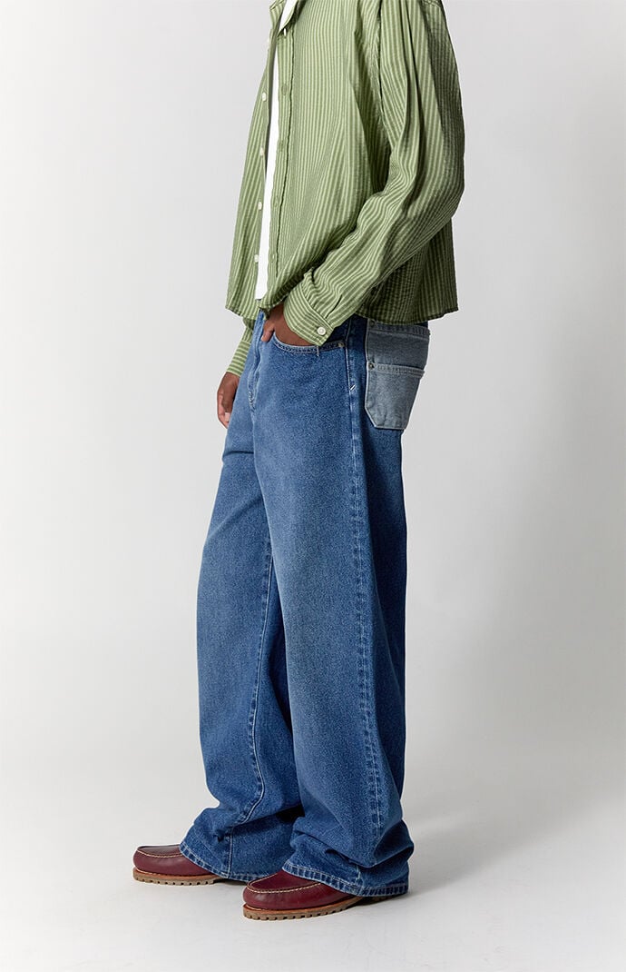 Pacsun Blake Extreme Baggy Jeans Two Tone Medium Blue