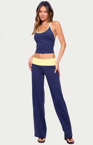 Dayna Contrast Foldover Straight Leg Pants image number 4