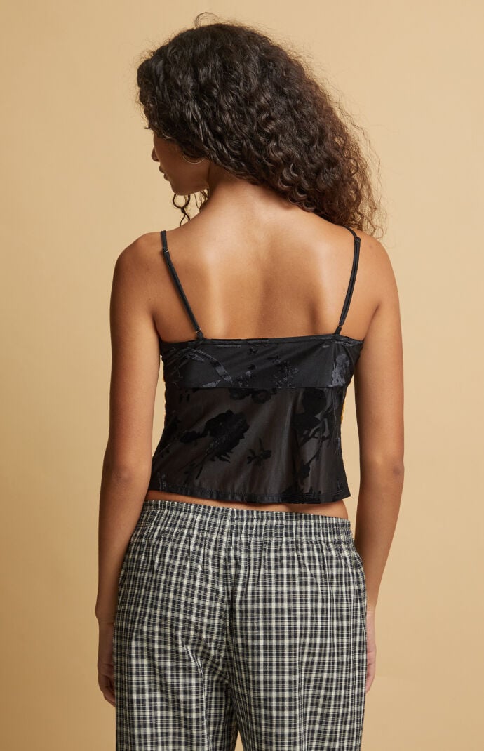 トップス BELPER VELVET CAMISOLE(BLACK) Otis Velvet V-Neck Cami Tank Top in black | Ramy Brook