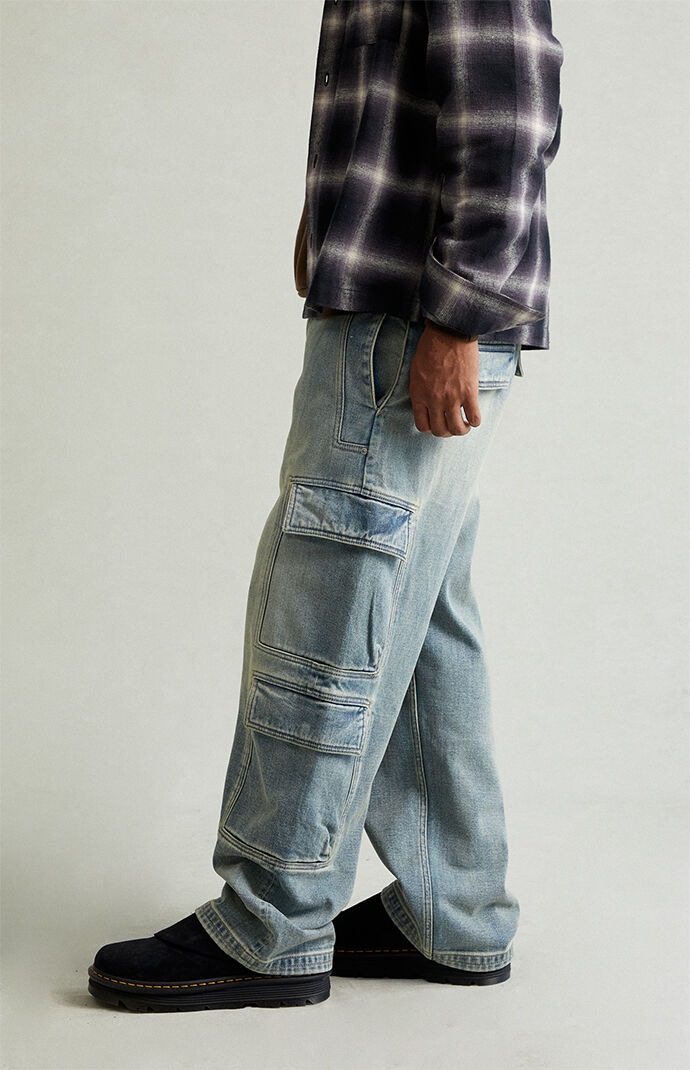 シ*ン様 Blue Jean Baggy Denim Cargo Pants - Summit Baggy Cargo Jeans (Dark Denim) · NanaMacs