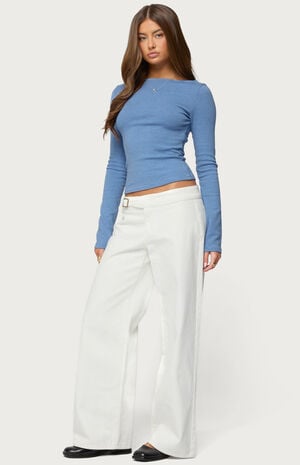 Loria Striped Boat Neck Top image number 4