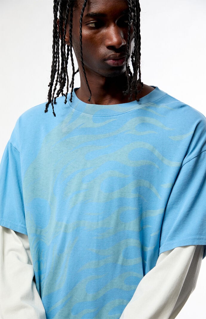 Pacsun Flamez 2fer Long Sleeve Cropped T-Shirt