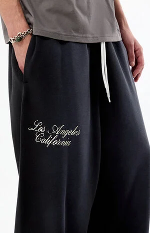 Washed Black Terrain Straight Leg Sweatpants image number 4