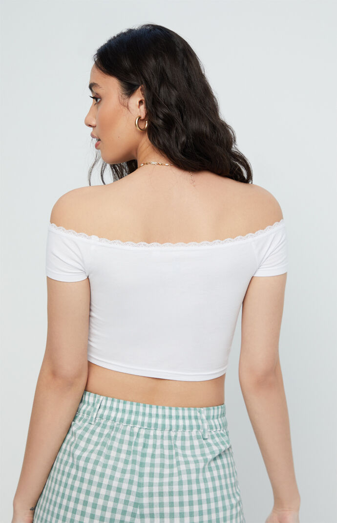 Cinched off the shoulder top online
