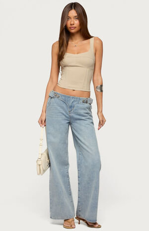 Buckled Low Rise Baggy Jeans image number 5