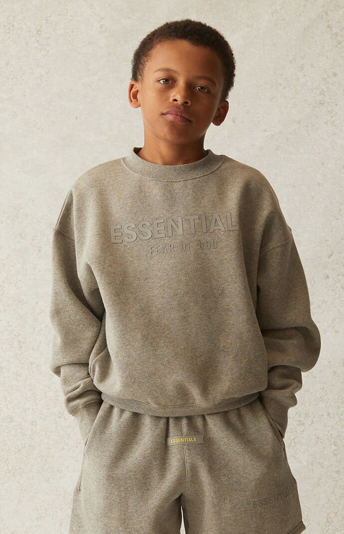 Essentials Heather Oatmeal Crew Neck Sweatshirt