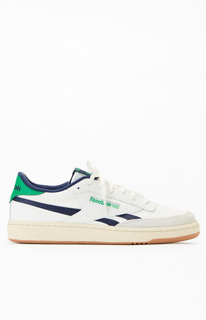 Kids White & Green Club C Revenge Shoes image number 1