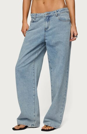 Dalina Washed Low Rise Baggy Jeans image number 1