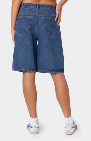 Jacqui Low Rise Denim Bermuda Shorts image number 5