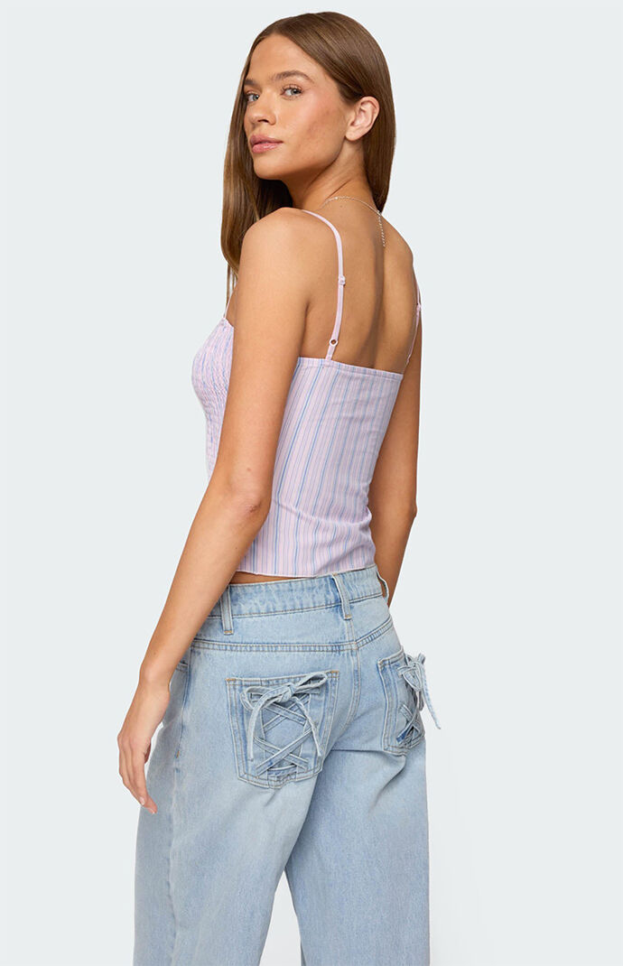 Rita◡̈　1207 Edikted Leela Scrunch Striped Tank Top | PacSun