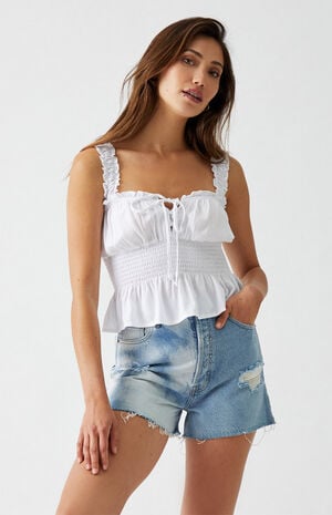 Lace-Up Babydoll Top image number 5