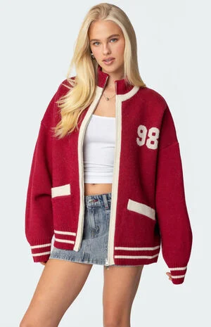 98 Varsity Zip Up Sweater image number 1