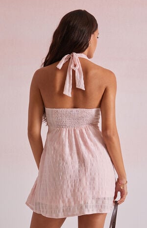 Sarah Tie Back Halter Mini Dress image number 3