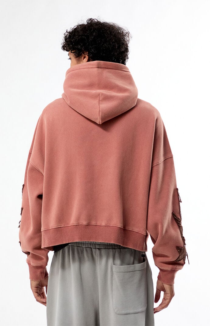 Pacsun Void Raw Applique Cropped Hoodie