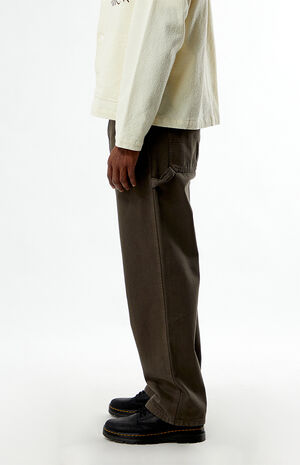 Drill Chore Brown Baggy Carpenter Jeans image number 3